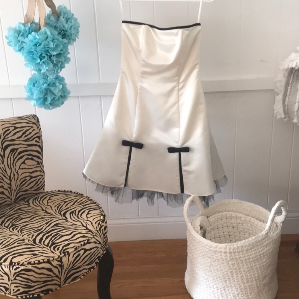 Jessica McClintock White Satin Dress